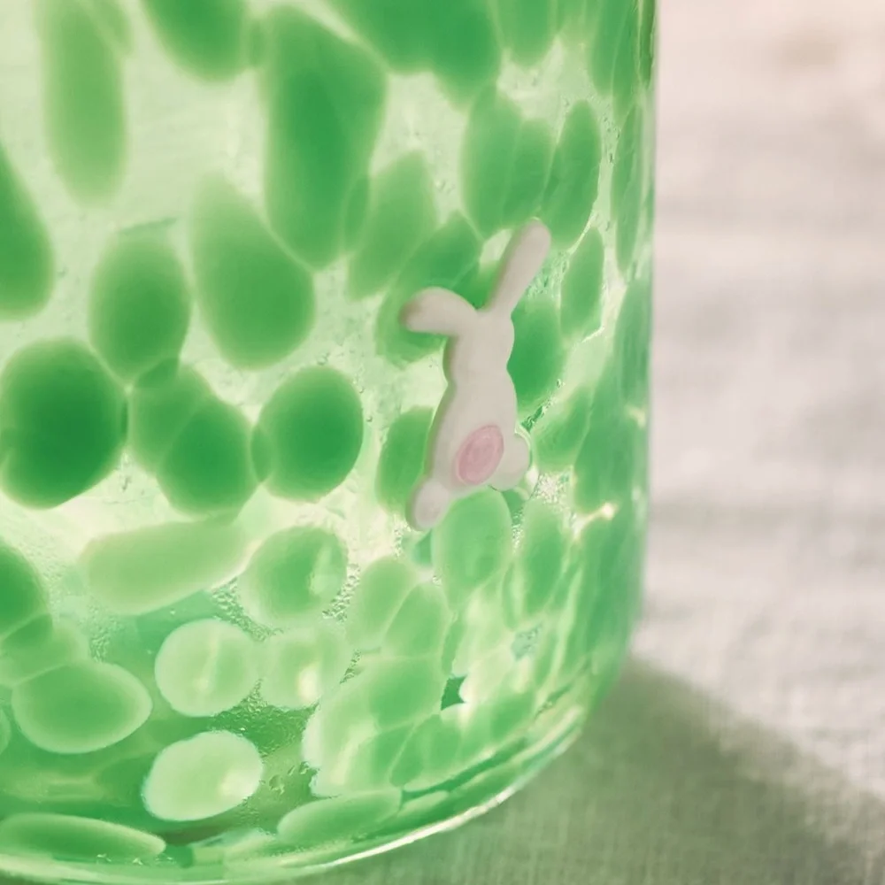 Anthropologie Confetti Icon Juice Glass Bunny Rabbit Easter Spring NWT - Picture 2 of 8